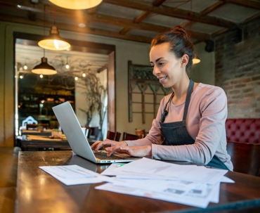 A business owner reviewing the Nevada sales tax information regarding restaurants and bars.