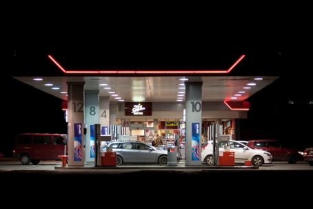 Gas station at night