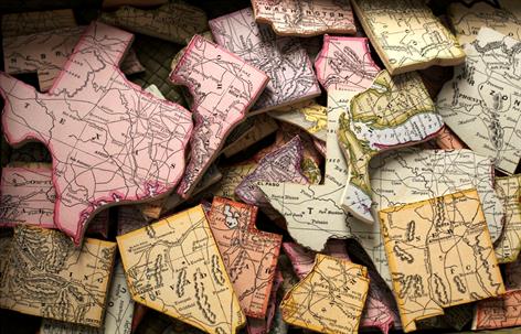 United States jigsaw pieces for the concept of tax-friendly states.