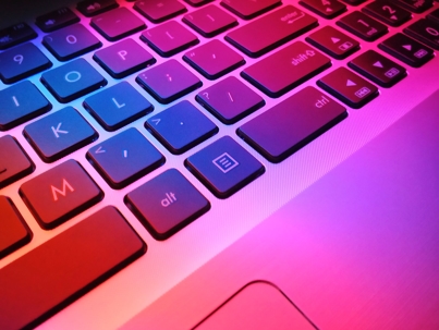 colorfully lit computer keyboard