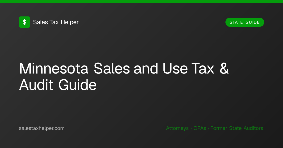 Minnesota Sales and Use Tax & Audit Guide | Sales Tax Helper