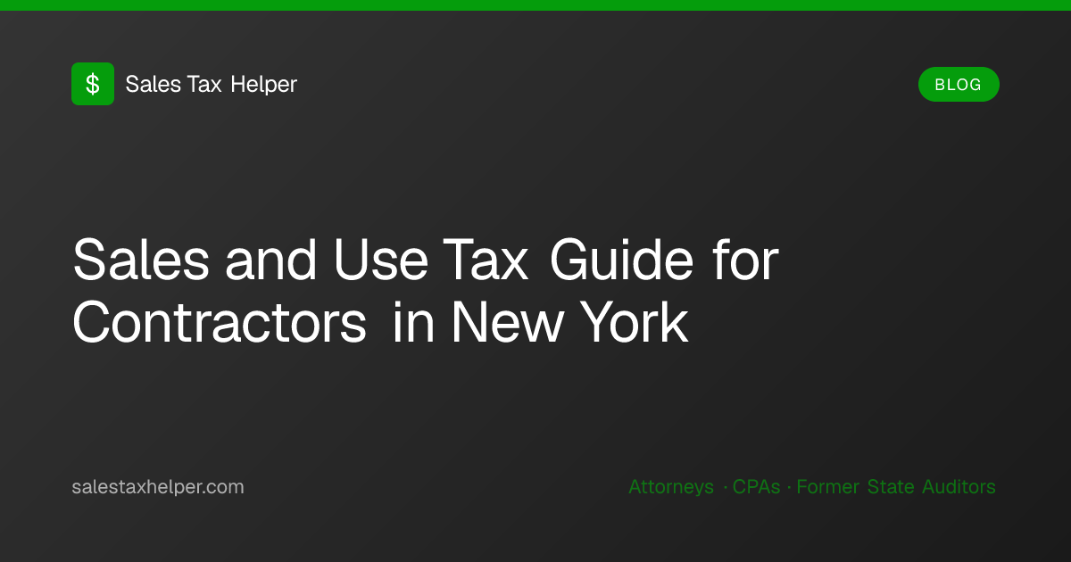 Sales and Use Tax Guide for Contractors in New York | Sales Tax Blog